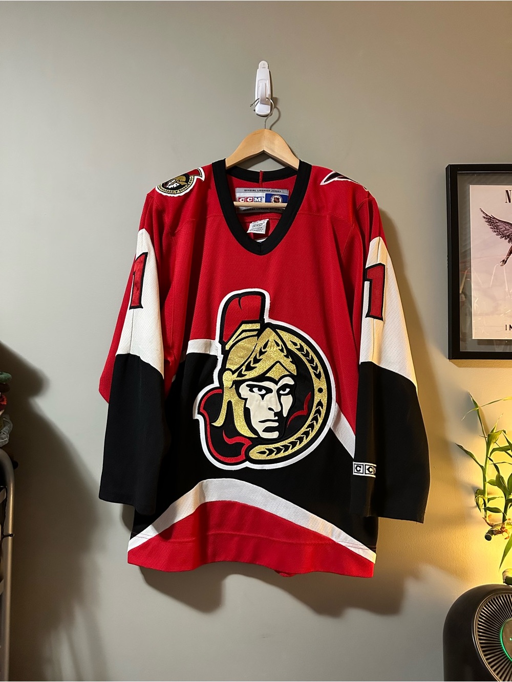 CCM Ottawa Senators Red & Black Hockey Jersey Emery